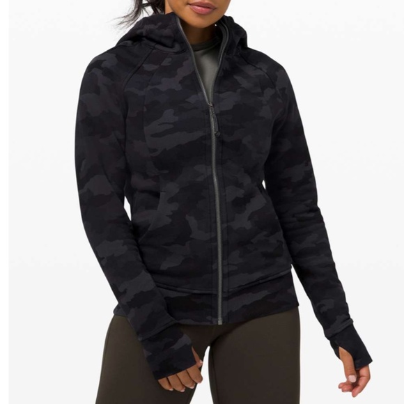 Lululemon Scuba Hoodie Heritage 365 Camo Deep Coal Multi Size 4 Grey Black - Picture 3 of 7